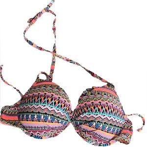 Victoria’s Secret Tribal print push up Bikini top only size 34D​​